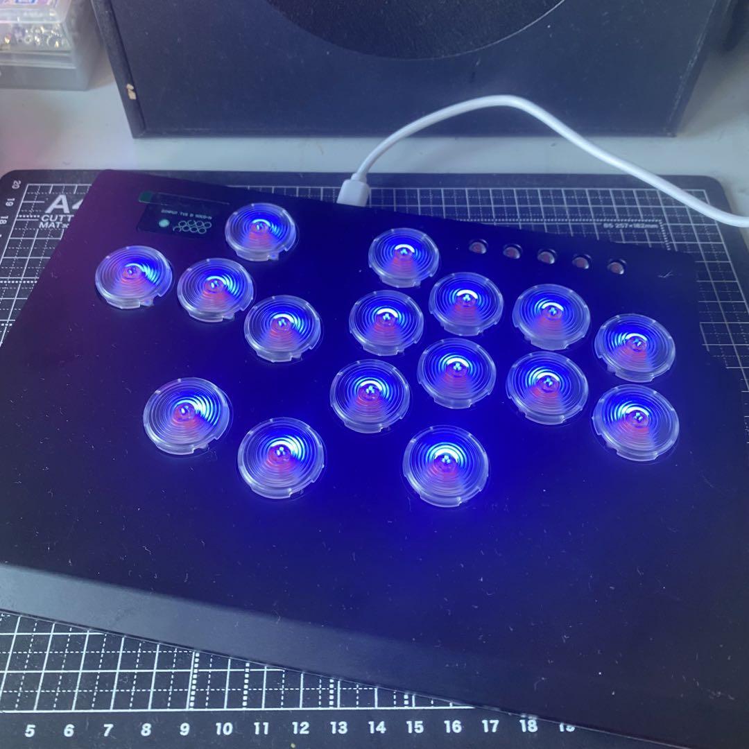 レバーレスアケコン アーケードコントローラーLEDラウンドボタン PC PS等 レバーレスアケコン アーケードコントローラーLEDラウンドボタン