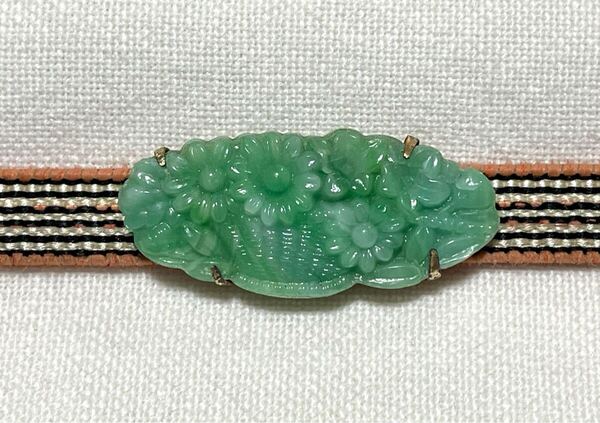 NO.1873 帯留め 花籠 樹脂 三分紐用(帯留 帯飾り 和装小物)