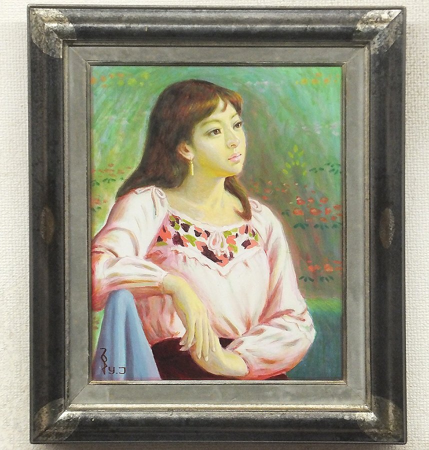 絵画 油彩画 女性 鶴村義美 「二十歳」 - メルカリ