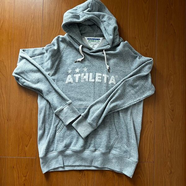 【復刻版】ATHLETA アスレタ プルオーバー パーカー スウェット グレー Oサイズ サッカー フットサル