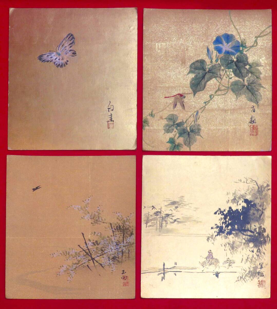 村瀬太乙【真作】山水画賛 向井桑人鑑題箱 美濃生 幕末 掛軸