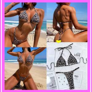 ♥★カットアウトデザイン★ビキニ水着★バスト部Sexy★ハイレグ★ヒョウ柄★大人可愛いくSexy★チャーミング♥R25W