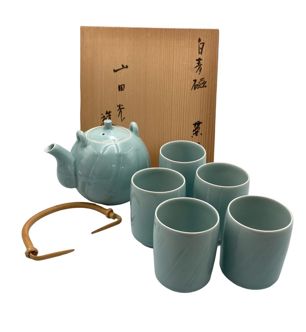 山田光 走泥社 白青磁 茶器揃 煎茶器 7点 Yahoo!オークション -「山田光」の落札相場・落札価格