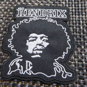 黒白銀◆新品ジミ・ヘンドリックス Jimi Hendrixアメリカ ギタリスト シンガーソングライター アフロヘア刺繍ワッペン■ US音楽 MUSIC