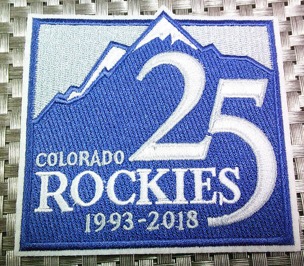 (紫白雪山25CR》◆新品 25周年 MLB コロラド・ロッキーズColorado Rockies野球 ベースボール 刺繍ワッペン◎アメリカ◆メジャーリーグ