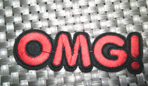 《黒赤OMG!》◆新品OMG オーマイガ MLB ホームラン ベンチ裏 プラカード 野球 ベースボール 刺繍ワッペン ◎アメリカ メジャーリーグ