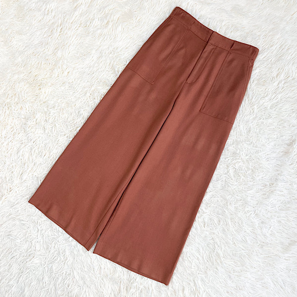 MACPHEE マカフィー ワイドパンツ ウール ブラウン 茶色 36 204