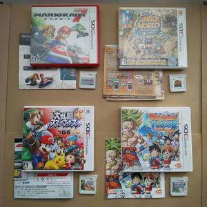 【ジャンク】3DSソフト マリオカート7 スナックワールド スマッシュブラザーズ ドラゴンボール 4本セット
