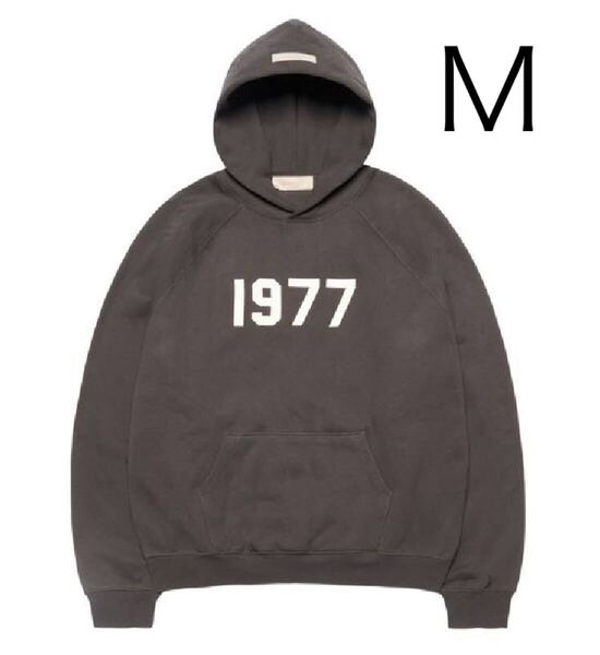 FEAR OF GOD ESSENTIALS 1977 HOODIE Iron アイアン フーディー パーカー M グレー ブラック 黒 FOG エッセンシャルズ フィアオブゴッド