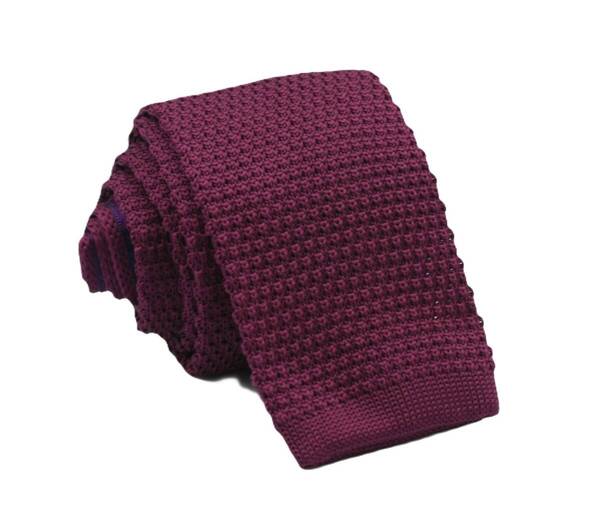 【新品】送料無料 Helios SOLID KNIT TIE PLUM・ニットタイ・メンズ・ビジネス・フォーマル・カジュアル・冠婚葬祭・プレゼント・無地