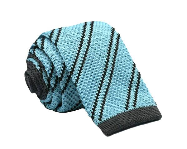 【新品】送料無料 Helios BIAS NARROW KNIT TIE SKY・ニットタイ・メンズ・ビジネス・フォーマル・カジュアル・冠婚葬祭・プレゼント