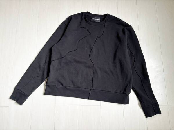 美品 PEACE MAKER ピースメーカー スウェット 切替デザイン プルオーバー トレーナー 黒 ブラック ▼0292