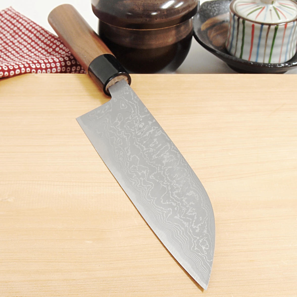 万能包丁 三徳包丁 ダマスカス 青紙 16.5cm 土佐打刃物 料理包丁 洋包丁 和包丁 多層鋼 左利き対応 日本製 10,703円