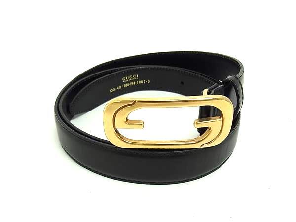 GUCCI Calfskin Double G 40mm Belt 100 40 Black 1621651
