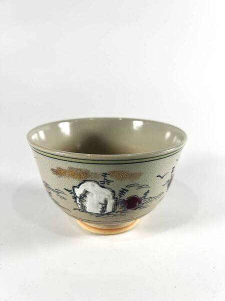 【送料無料・蔵出し・名品】京焼 前田宝泉作 色絵茶碗 茶道具 茶器 在銘