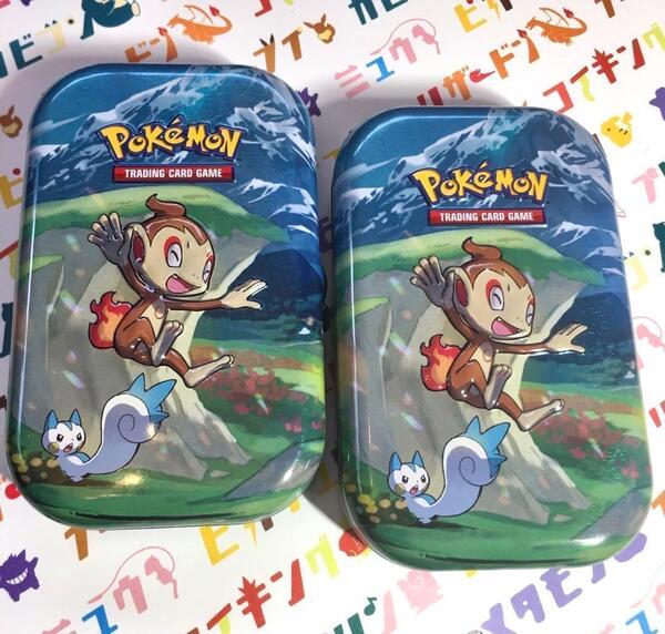 2個 海外限定 ミニ 缶 ポケモン ヒコザル