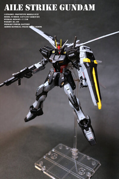 ★1/144 RG エールストライクガンダム(ノワールカラー) 塗装完成品