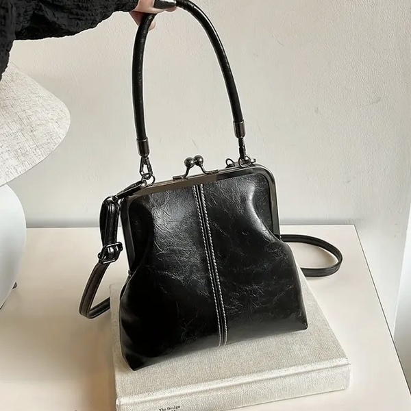 新品 2ウェイ がま口バッグ 黒