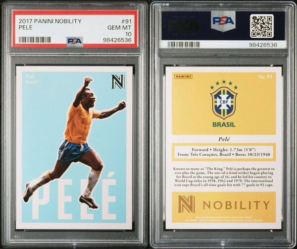 ☆PSA10☆2017 Panini Nobility Soccer Pele ペレ ベースカード ハイナンバー SP ブラジル代表 レジェンド MINT panini UEFA FIFA