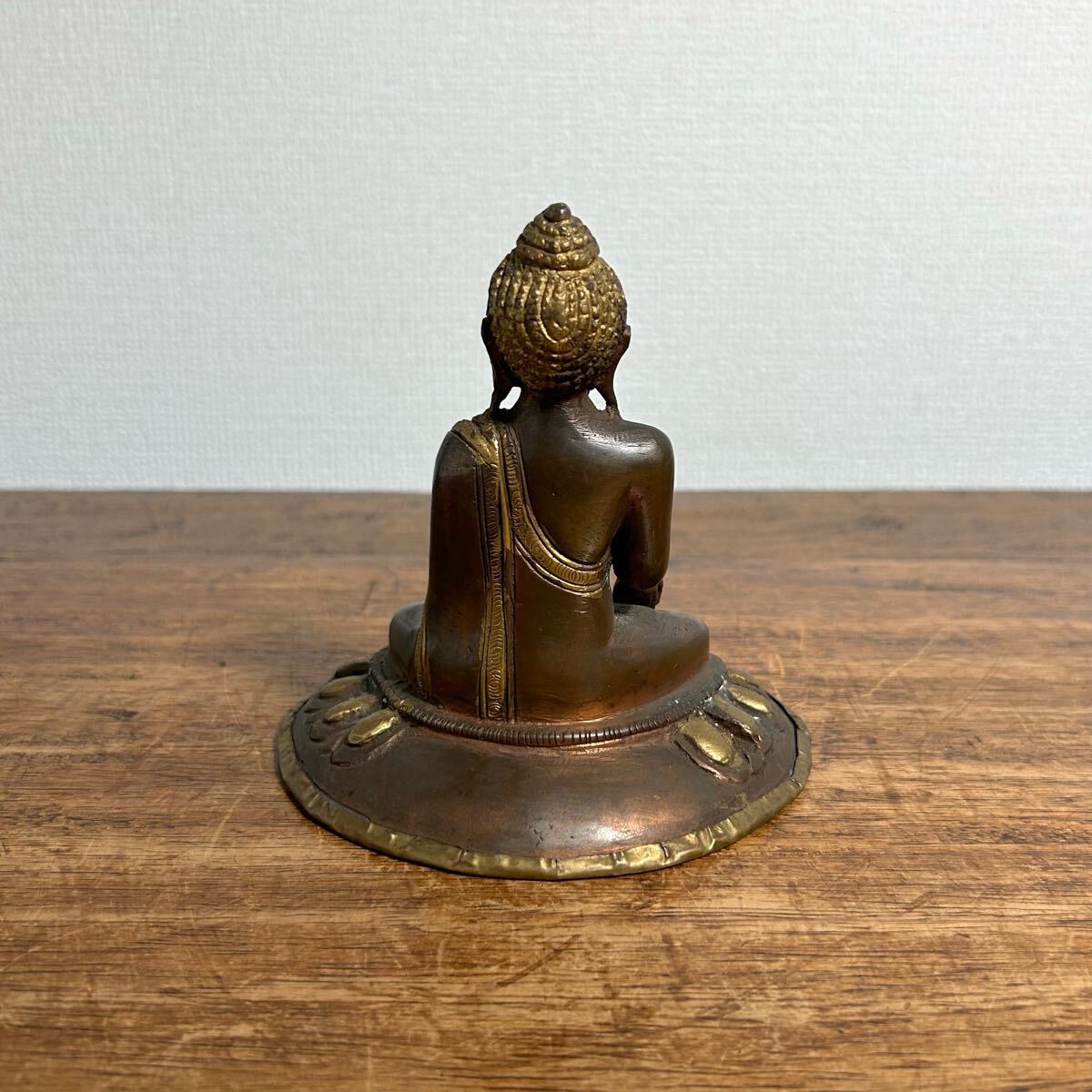 骨董品 仏像 銅製 仏教美術 時代物 詳細不明 高さ12.8cm 868g