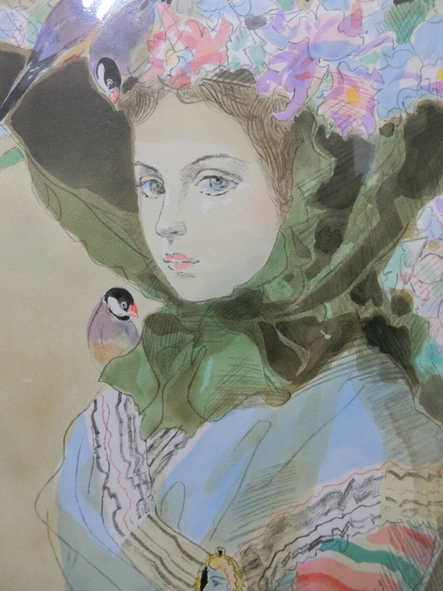 ■得々■真作/吉田冨士夫 Fujio Yoshida「花帽子の少女」/ED119/250/直筆サイン 額装/ / // ■得々■真作/吉田冨士夫 Fujio Yoshida「花帽子の少女」/ED119/250/直筆サイン 額装/ / //