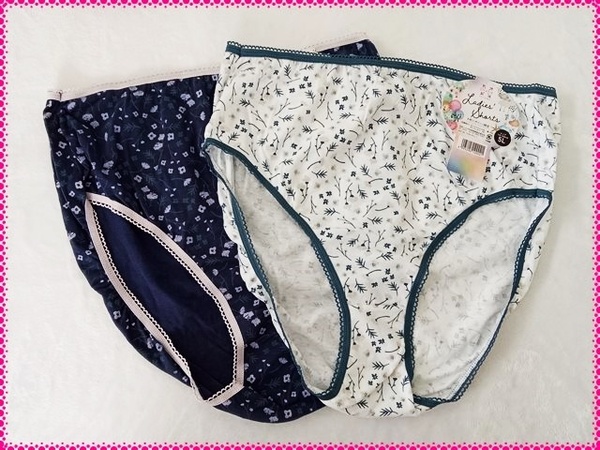 【送料無料】5L * 新品 ☆ かわいい花柄 薄手ストレッチショーツ2枚♪ 大きいサイズ