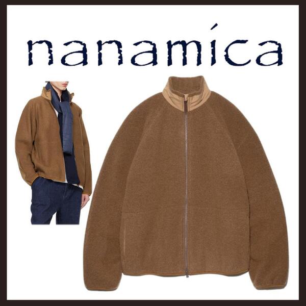 ○★新品 未使用 nanamica ボイルド ウール ジップアップ セーター ブラウン XS(ナナミカ)○●