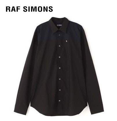 ○★新品未使用 RAF SIMONS(ラフ・シモンズ) バイカラーオーバーサイズシャツ M ブラック★○