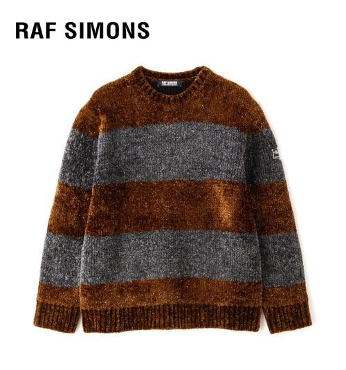 ○★新品未使用 RAF SIMONS(ラフ・シモンズ) ボーダーニット XL ブラウン★○