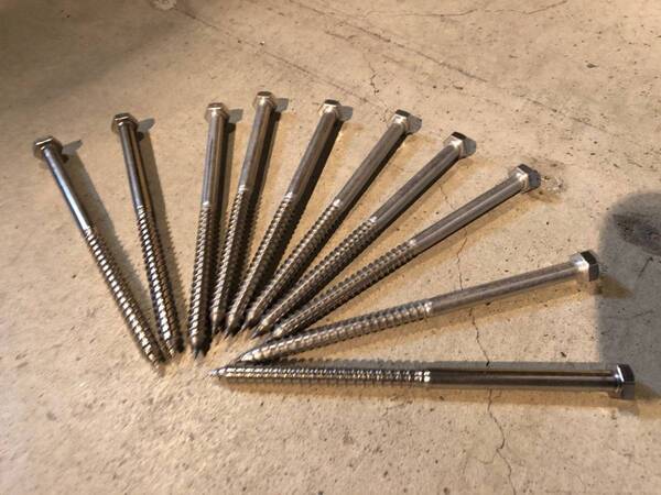六角コーチスクリューボルト ステンレス Φ8X150 木造用ねじ 10本→1SET