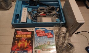 Wii カラオケJOYSOUND Wii本体 ソフト2本マイク計8セット 動作品