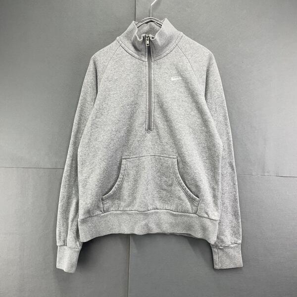 NIKE ナイキ ハーフジップスウェット レディースL グレー