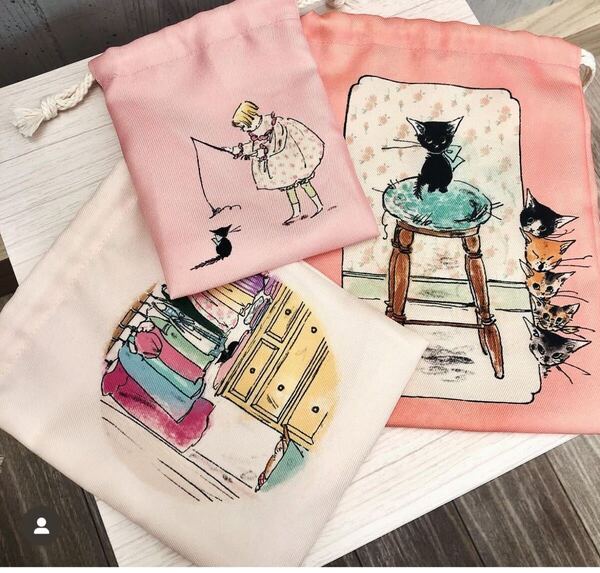 新品未使用 こねこのトト 3p巾着セット くらはしれい