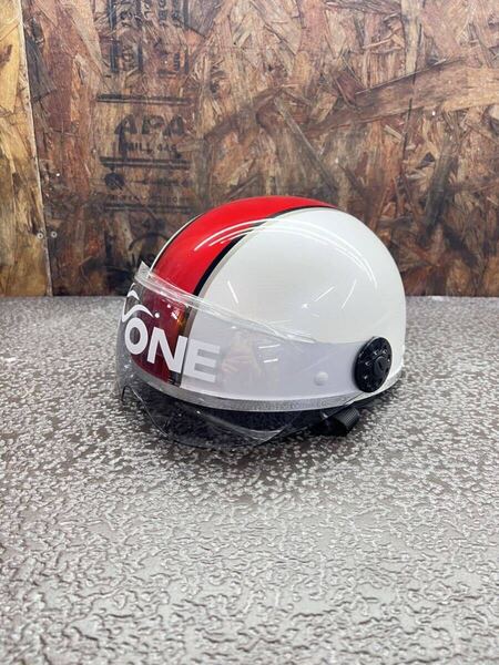 新品 送料無料 カスタムO-one CBX400Fカラー 半ヘル 白赤 リード工業 2型