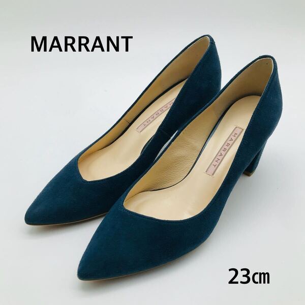 【未使用】MARRANT ダークブルー パンプス 23cm 国産 ヒール6㎝