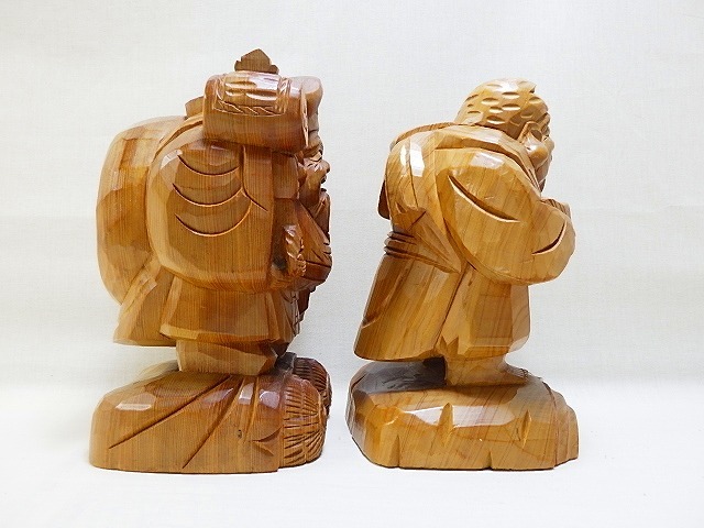 恵比寿大黒彫刻 木彫恵比寿大黒 / Wooden Statues of Ebisu & Daikoku - OKURA