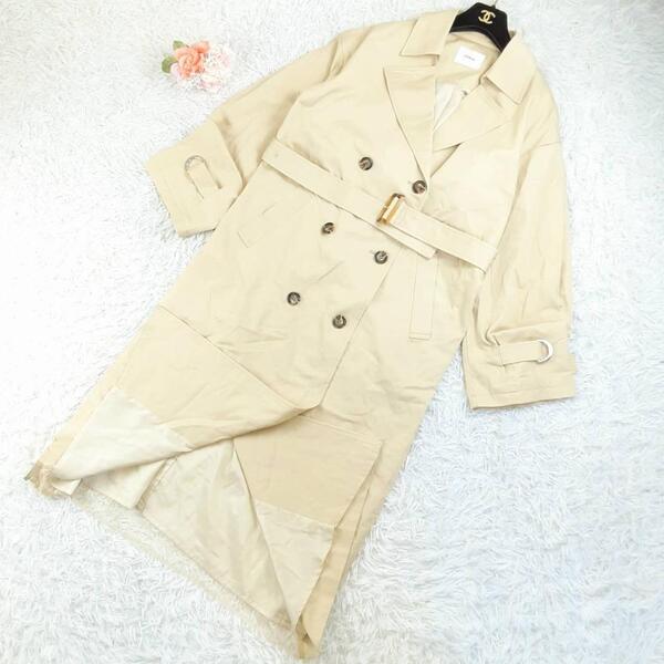 希少デザイン◎MURUA ムルーア レースプリーツトレンチコート ベージュ 美品