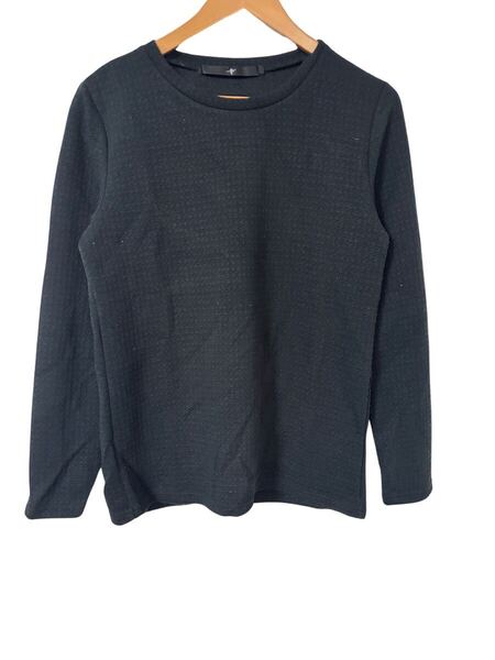 NO ID. 手裏剣柄ジャガード カットソー ボンディング 黒 長袖 2サイズ NO ID. Shuriken Jacquard Bonded Long Sleeve Top Black Size 2