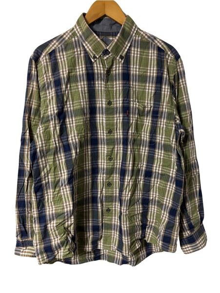 Golden Bear チェックシャツ 長袖 LL 緑系 ボタンダウン 美品 綿100% Check Shirt LL Green Button-Down Cotton 100% Excellent