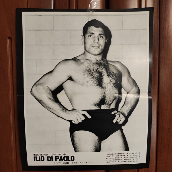 イタリーの虎鮫 イリオ デ パオロ 思い出のレスラーたち 昭和38年来日 ILIO DI PAOLO 25.5×31㎝ A15