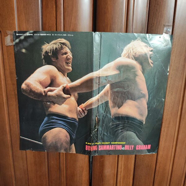 MSG WWWF ブルーノサンマルチノ 対 ビリーグラハム BRUNO SAMMARTINO vs BILLY GRAHAM AWAの帝王 バーンガニア VERNE GAGNE 25.5×31㎝ A20