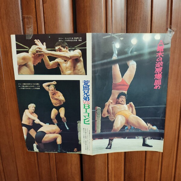 日本プロレス 荒馬兄弟 対 BIコンビ ザファンクス 対 ジャイアント馬場 アントニオ猪木 203cmの巨獣 LES ROBERTS 25.5×31㎝ A28