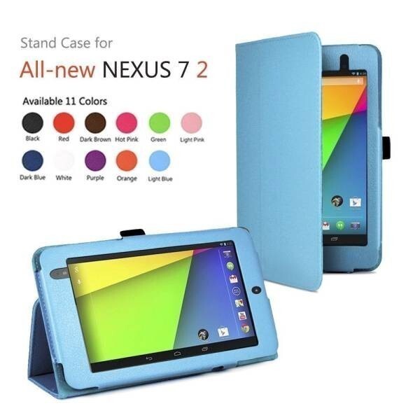 【送料無料】 新型 Nexus7 (2013モデル) スタンドケースライトブルー