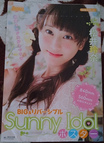 【送料無料】松井玲奈 未使用 ポスター BIG リバーシブル ヤングアニマル 2014年 No.7 白泉社 希少品 レア 入手困難 SKE48