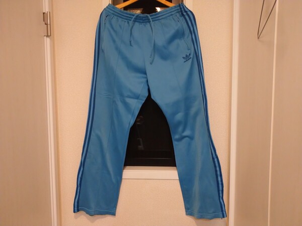 万国旗タグ アディダス adidas トラックパンツ ジャージ Lサイズ ブルー 青 90s - 00s