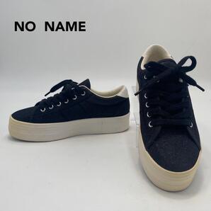 NO NAME ノーネーム スニーカー 厚底 ラメ 黒 白