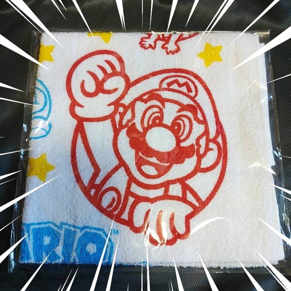 新品【マリオ☆ハンドタオル(ハンカチ)】スーパーマリオブラザーズ☆送料無料☆
