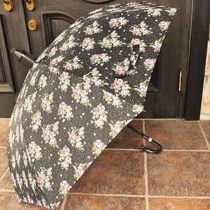 PAY2・E-SU1*スルット傘*薔薇柄*ブラック*ジャンプ式*スライドキャップ*スライド式*服や床を濡らさない*オシャレ*傘*抗菌仕様*便利*簡単