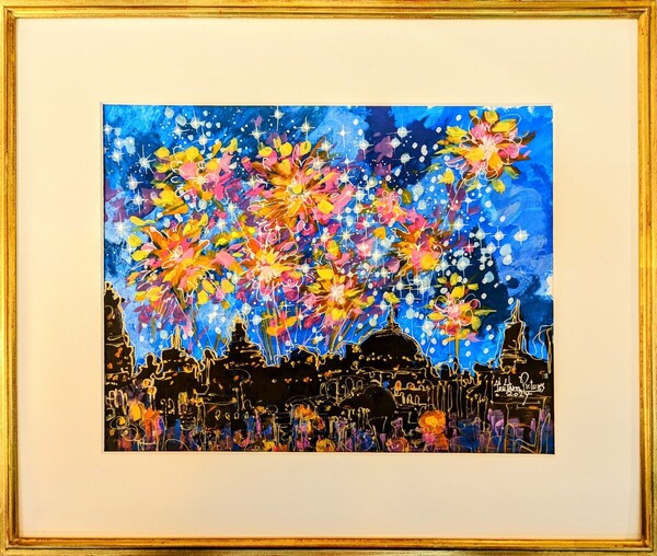 15%OFF!【15周年創業祭】「異国の夜と花火」■東京藝大卒画家■松崎祐哉■14日まで!