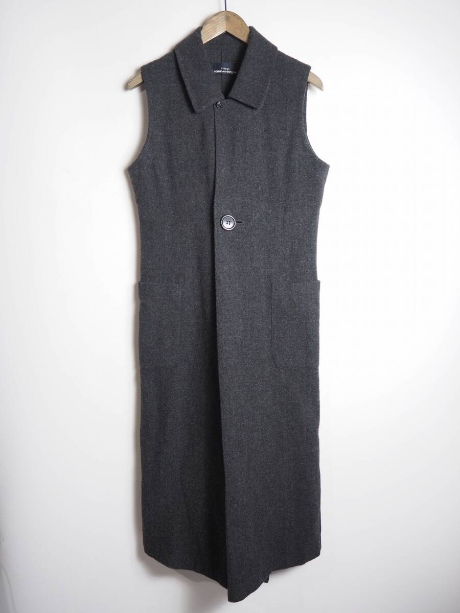 希少 美品 90s tricot COMME des GARCONS トリコ コムデギャルソン オールド ロング ウール ワンピース TA-080020 AD1995 灰 129P